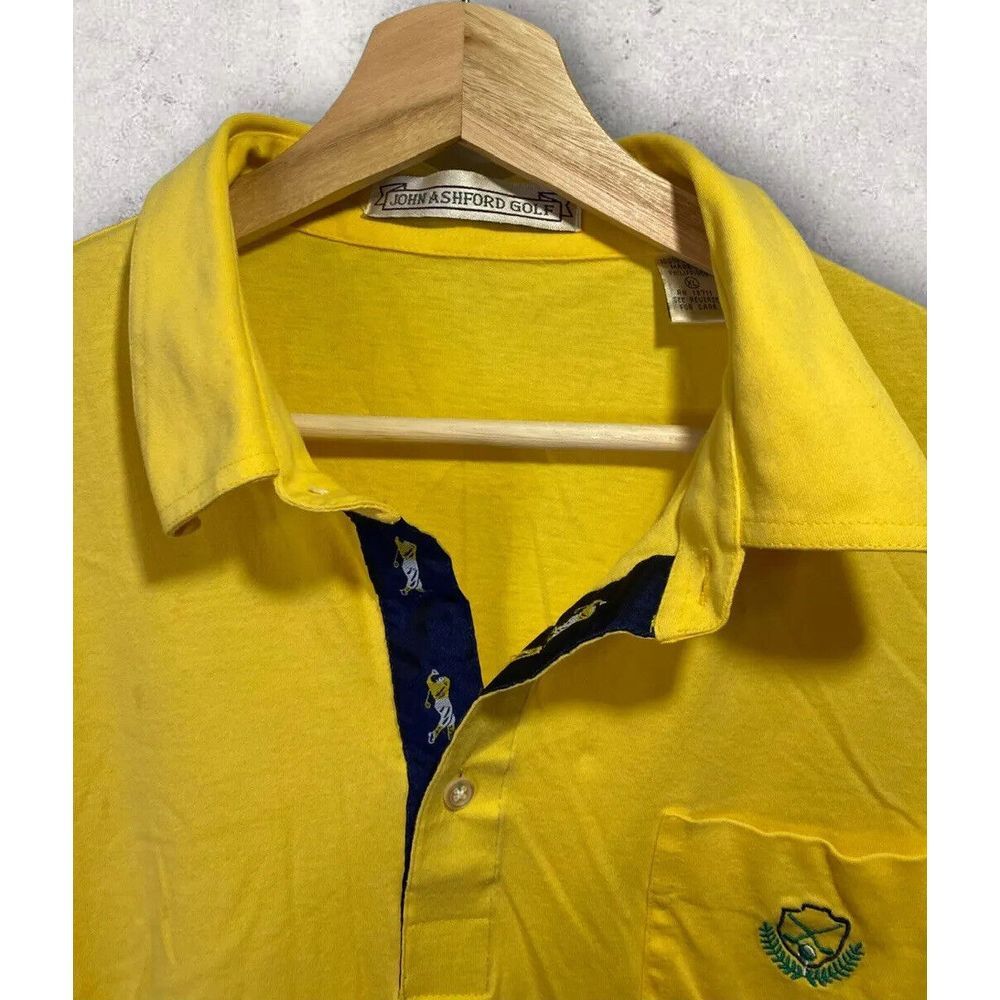John Ashford Golf Men's Short Sleeve‎ Polo Yellow XL